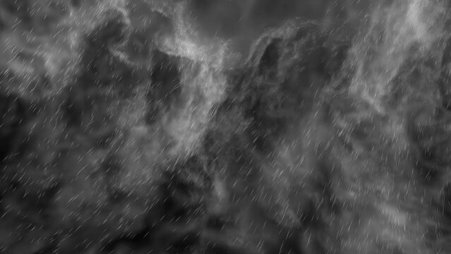 Torrential rain storm pouring down water with heavy wind, 24p, Anime style in slow motion