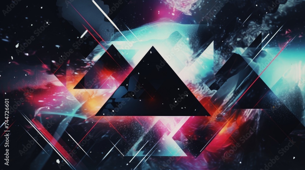 Poster a geometric symbol featuring a star in the center. ideal for graphic design projects