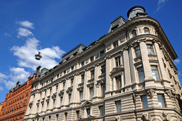 Fototapeta na wymiar Sweden, old luxurious building in the center of Stockholm