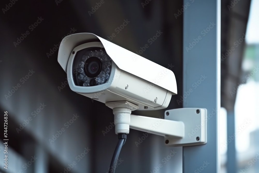 Poster A security camera mounted on a building. Suitable for security concepts