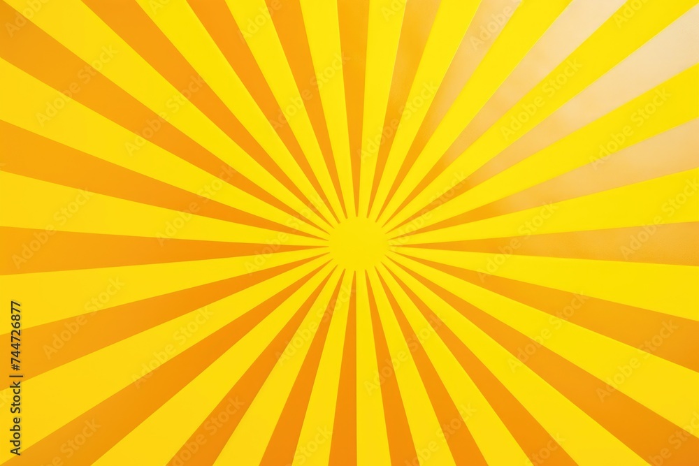 Poster A vibrant yellow sunburst background with rays of light shining through. Perfect for adding a burst of color to any design project
