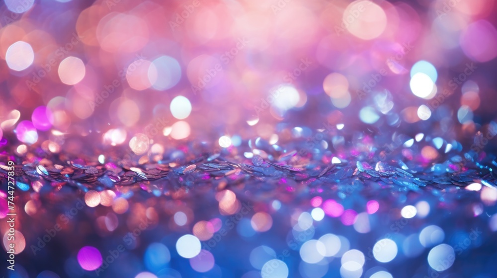 Poster Close up of a blurry background with lights, suitable for various design projects