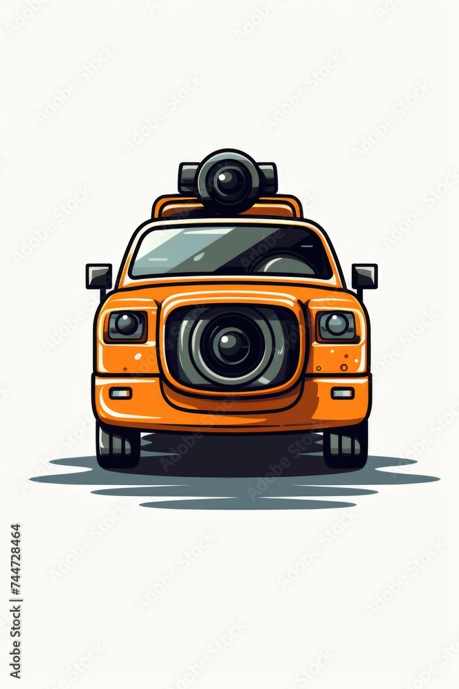 Poster a car equipped with a camera for surveillance purposes. ideal for security and technology concepts