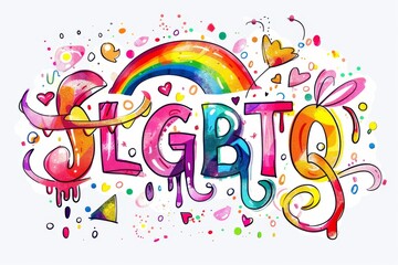 LGBTQ Pride unshakable. Rainbow sexual diversity colorful reach diversity Flag. Gradient motley colored individual freedom LGBT rights parade festival supportive organizations diverse gender