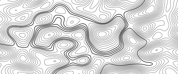 Topographic map background. Abstract wavy topographic map. Abstract wavy and curved lines background. Abstract geometric topographic contour map background.	