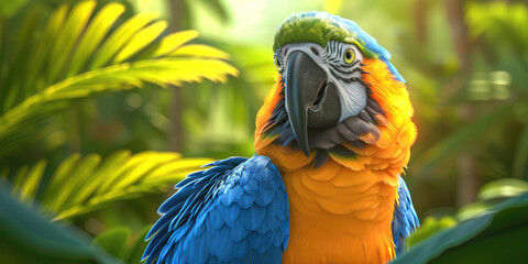 Close Up of a Parrot Macaw With Beak Open