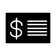 Finance Payment Cheque Glyph Icon