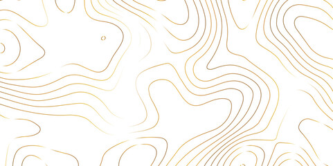 Fototapeta premium Abstract pattern with lines Topographic map. Geographic mountain relief . Modern design with white background golden line wavy pattern design. Background for desktop, topology, digital art .