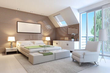 modern living room, bedroom interior