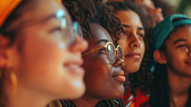 Young diverse audience enjoying an outdoor event
