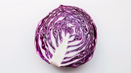 a studio photo of a single, fresh Cabbage  vegetable, isolated on a clear white background