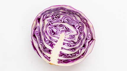 Obraz premium a studio photo of a single, fresh Cabbage vegetable, isolated on a clear white background