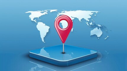 Global gps positioning system concept: pinpoint accuracy on world map | vector illustration eps 10 available