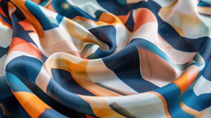  A dynamic fabric pattern capturing the essence of movement through a mix of bold geometric shapes and subtle.