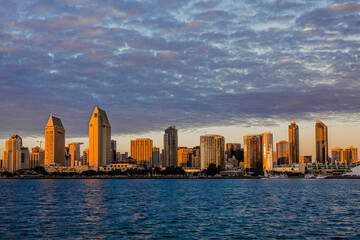 Fototapeta premium San Diego Skyline Sunset