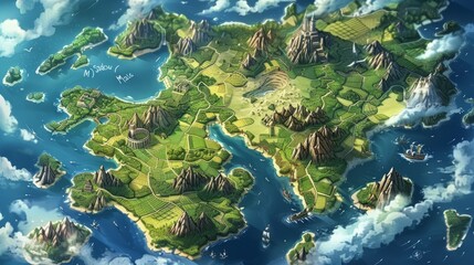 Discover the enchantment: stunning fantasy map with captivating background - beautifully crafted...