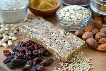 Ingredients Spread for Homemade Healthy Bars