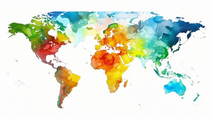  vibrant global illustration: explore the world with this colorful map - perfect for educational materials, travel blogs, and infographics