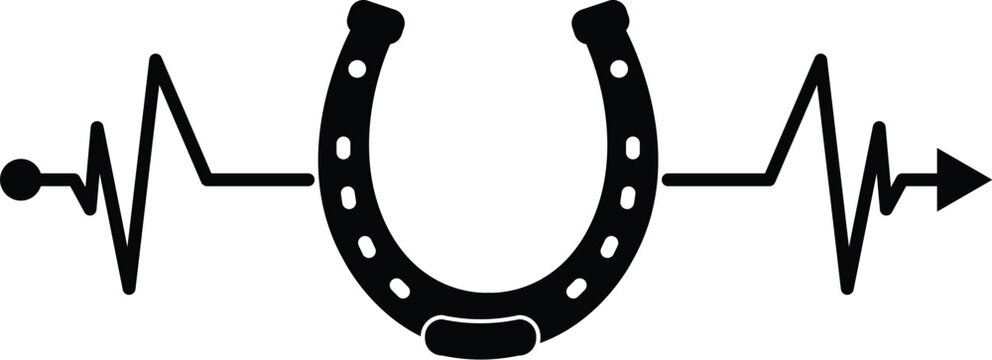 horse shoe ekg ecg horseshoe heartbeat vector file silhouette 