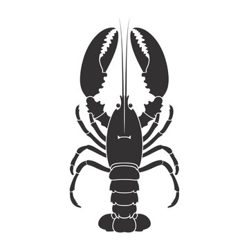 recommend clip art: Silhouette lobster black color only full body 