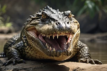 Fototapeten crocodile with natural background © IOLA