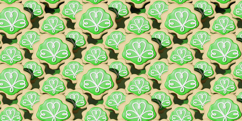 St. Patrick's Day Pattern. 3d render background illustration.