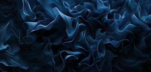 Fotobehang thick smoke on black background dark blue background created with generative ai technology. © Aleksandr