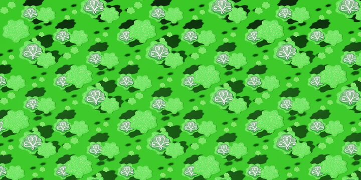 St. Patrick's Day Pattern. 3d render background illustration.