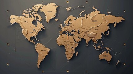Fototapeta na wymiar Explore the globe: detailed vector world map with pointers - perfect for presentations, websites, and designs!
