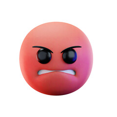 3D render angry emoji 3D illustration