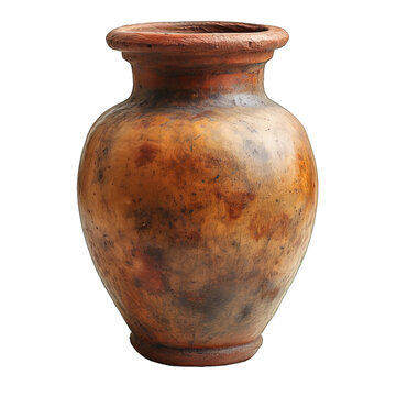 recommend clip art: old clay jar isolated on transparent background ,generative ai