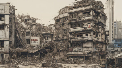  the aftermath of a devastating quake in the capital of china