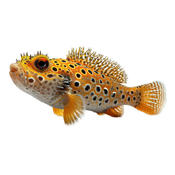 puffer fish isolated on transparent background ,generative ai