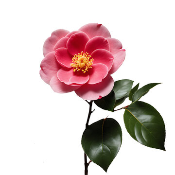 Camellia image isolated on a transparent background PNG photo