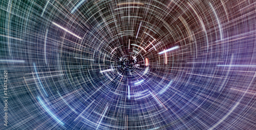 Poster abstract flight in space hyper jump illustration