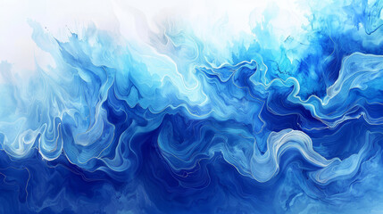Fototapeta na wymiar vibrant blue watercolor strokes - glowing smoke