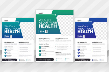 Obraz premium Corporate healthcare and medical flyer design layout&nbsp;template