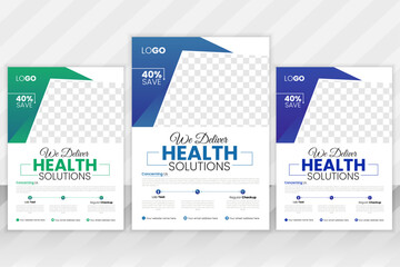 Corporate healthcare and medical flyer design layout template