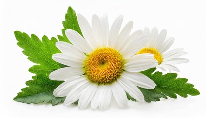 chamomile flowers composition isolated on white background as package design element - obrazy, fototapety, plakaty