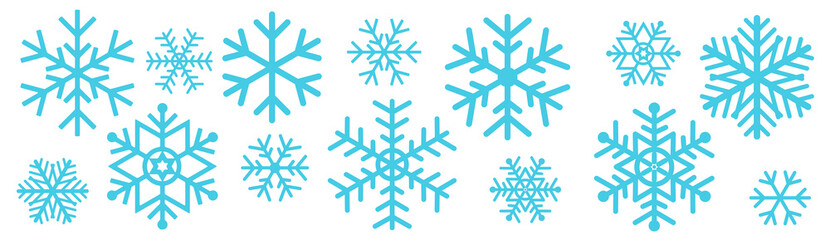 Vector set of snowflakes isolated on white background