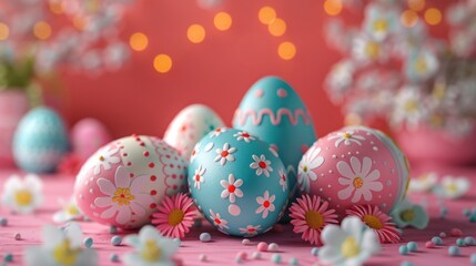 Create an Easter greeting card featuring Easter eggs