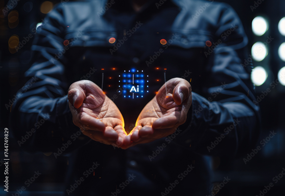 Aufkleber business visionary utilizing ai tools for artificial intelligence, analytics, automation, and autono