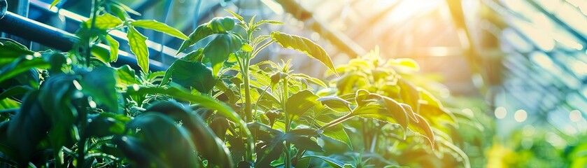 Obraz premium Greenhouse automation for optimized plant growth tech driven climate control