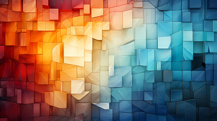 Geometric blocks wall, abstract geometric background