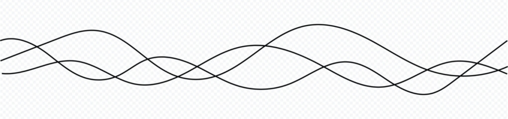 Thin line wavy background. Vector illustration isolated on transparent background © Quirk Craft Studio
