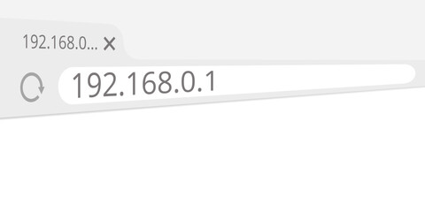 Local IP address in browser. Illustration mock-up