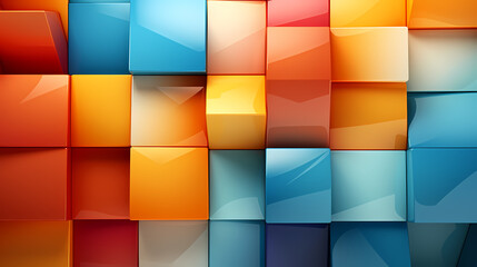 Geometric blocks wall, abstract geometric background