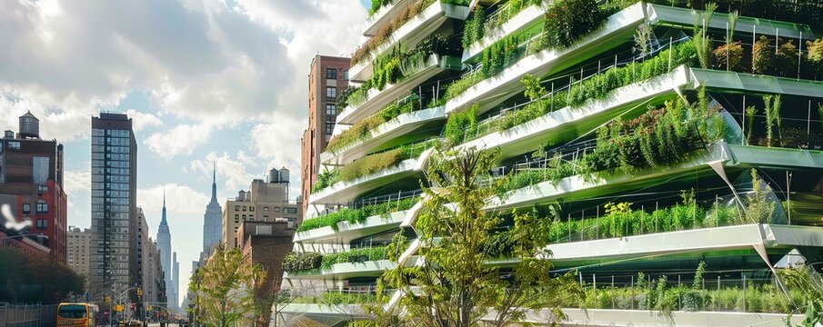 Vertical farming technologies in urban landscapes layering crops for space efficiency