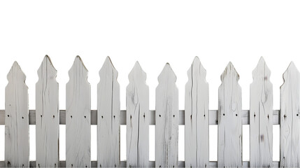 Fototapeta premium White picket fence isolated on white, home and property concept.