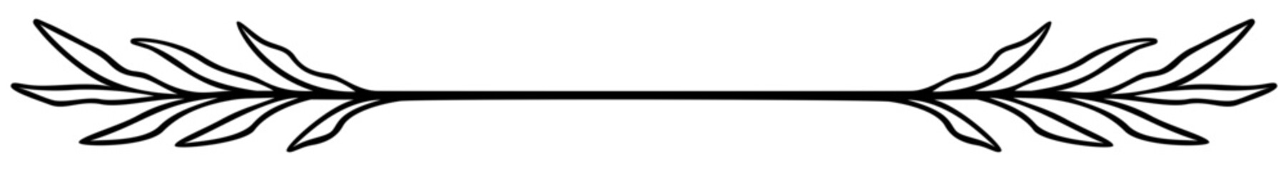 Botanical Line | Decorative Leafy Line Element | Vector Illustration